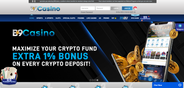 B9Casino Homepage Banner