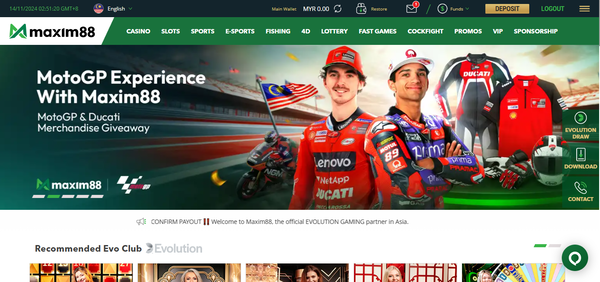Maxim88 Homepage Banner