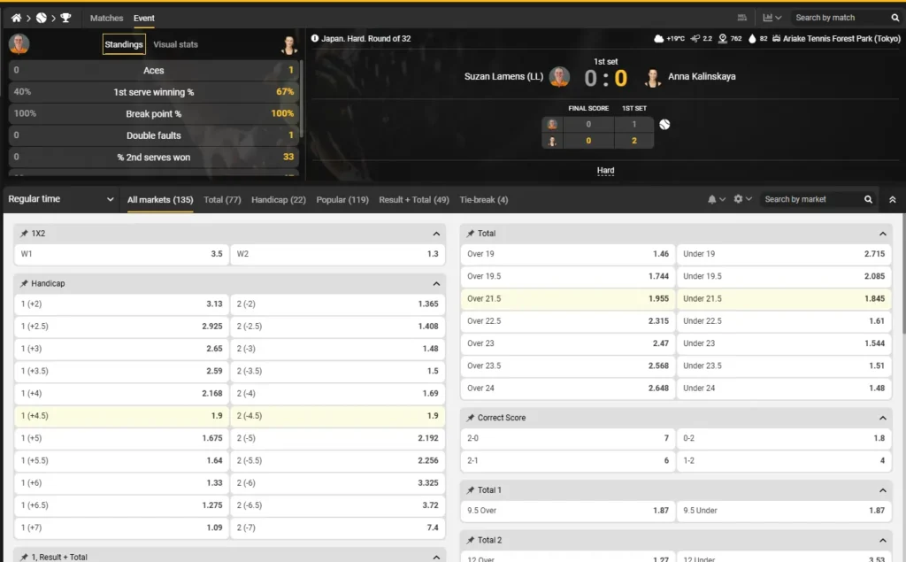 Melbet Live betting