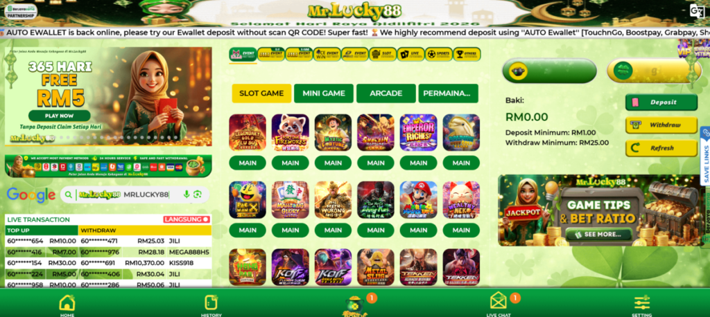 MrLucky88 Homepage Banner