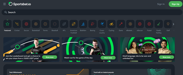 Sportsbet.io Homepage Banner