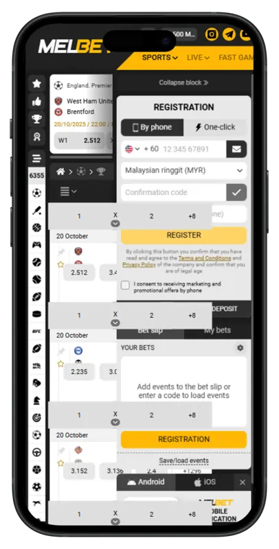 Melbet Website Mobile View
