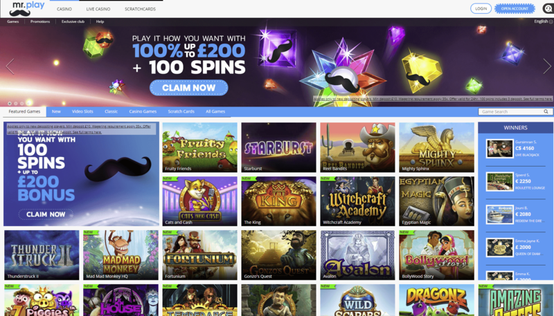 Mr play Homepage Banner